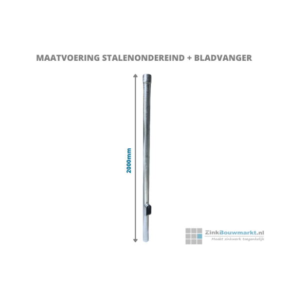 Stalen ondereind + bladvanger 2 meter Ø 80mm