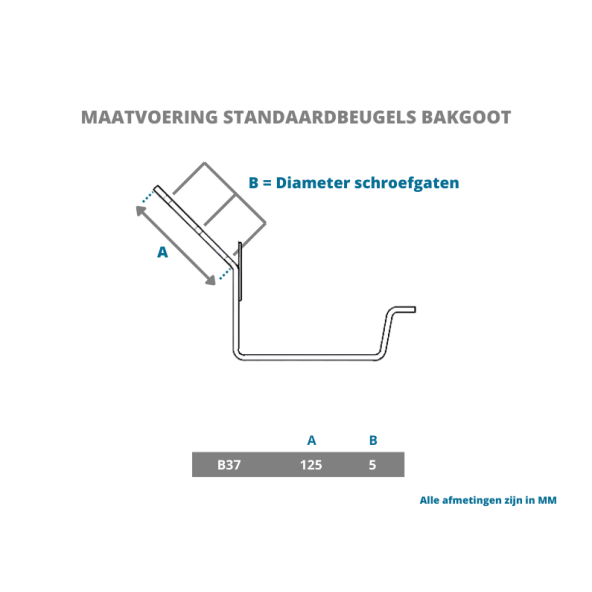 Standaard dakgootbeugel B37 zwart antraciet